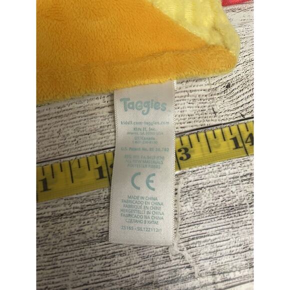 Taggies Monkey Tags Yellow Blue Green Baby Infant Lovey Security Blanket - Picture 6 of 7